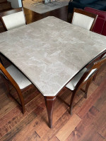 DINING TABLE & 4 CHAIRS - MARBLE TOP