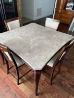 DINING TABLE & 4 CHAIRS - MARBLE TOP