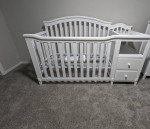 White Crib with Changing table