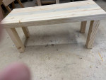 Pine slab bench/table
