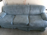 Blue sofa and loveseat