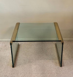 Vtg Leon Rosen Pace Modern Brass Glass Petite Coffee Cocktail Table