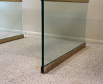 Vtg Leon Rosen Pace Modern Brass Glass Petite Coffee Cocktail Table