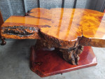 Live edge masterpiece maple burl wood coffee table luxury home decor