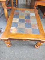 Large coffee table tiles and wood iron lifetime furniture