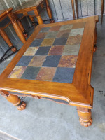 Large coffee table tiles and wood iron lifetime furniture