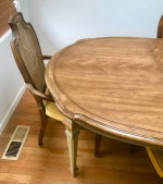 CENTURY BRAND MID CENTURY ERA DINING TABLE AND SIX CHAIRS