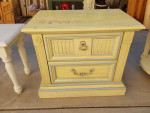 French Provincial End Table with Two Drawers