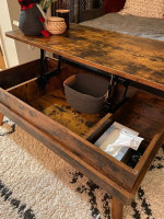 Lift top coffee living room table