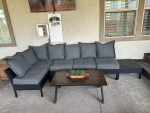 Outdoor patio furniture set and coffee table