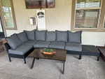 Outdoor patio furniture set and coffee table