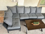 Outdoor patio furniture set and coffee table