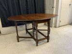 Tiger oak drop leaf table