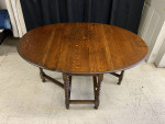 Tiger oak drop leaf table