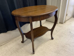 Tiger oak side table with drawer