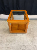 Wooden glasstop side table