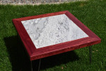 Square Marble and Wood Coffee Table