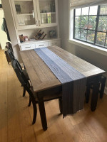 Dining table, bench and chairs