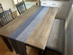Dining table, bench and chairs