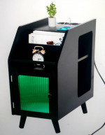 Charging station end table that lights up..