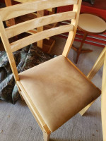 Drop leaf table and padded chairs