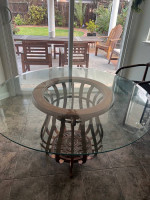 48 inch glass top dining table with base