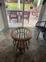48 inch glass top dining table with base