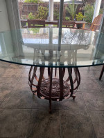 48 inch glass top dining table with base