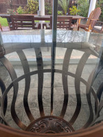 48 inch glass top dining table with base