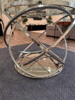 Brand New Custom Hand Carved 72" Diameter Dining Table, Sits 6