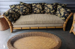 Vintage Bamboo Sofa & Loveseat and Wicker Tables
