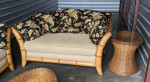 Vintage Bamboo Sofa & Loveseat and Wicker Tables