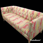 Rare Gorgeous Robert Allen Furniture long floral Tufted sofa couch