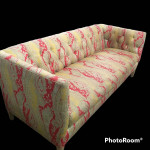 Rare Gorgeous Robert Allen Furniture long floral Tufted sofa couch