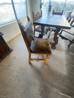 Table, chairs, and bench