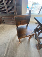 Table, chairs, and bench