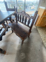 Table, chairs, and bench