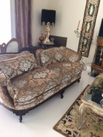 Antique French Victorian Wood Sofa Couch