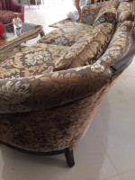 Antique French Victorian Wood Sofa Couch