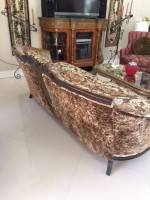 Antique French Victorian Wood Sofa Couch