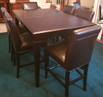 used Counter height dining table and 6 chair set