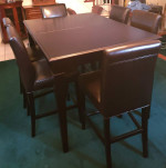 used Counter height dining table and 6 chair set