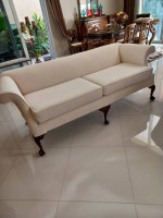 Vintage White Chippendale Sofa Couch