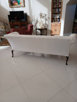 Vintage White Chippendale Sofa Couch
