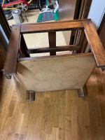 1970s Wood and Glass Four Panel Side Table