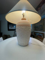 1980's Ceramic Stone Post Modern Style Large Table Lamps