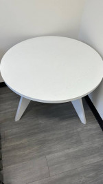 Beautiful Prouve Gueridon Style 38” Dining Table. Wood Dining Table