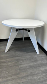 Beautiful Prouve Gueridon Style 38” Dining Table. Wood Dining Table