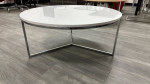 Brand New Round Coffee Table Glossy White Stainless Frame