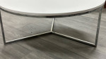 Brand New Round Coffee Table Glossy White Stainless Frame